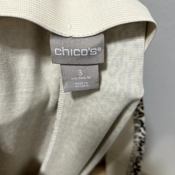 Chicos Juliet Pants Women Size 3 XL 16 Leopard Slimming Ankle Pull-On Ponte Knit - Picture 7 of 8
